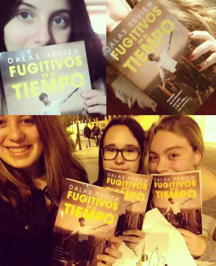 Lectoras con ejemplares de Fugitivos en el tiempo, de Dalas Review (Daniel José Santomé Lemus)